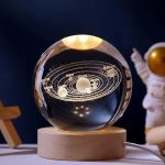 Usb Night Light Led Crystal Ball Table Lamp 3D Moon Planet Nabula Galaxy Solar Decor For Home Children'S Table Lamp Party Birthday Gifts - Table Lamp