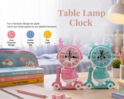 2-in-1 Study Lamp with Digital Clock – LED Desk Light & Alarm Clock for Reading, Homework, Study & Bedroom