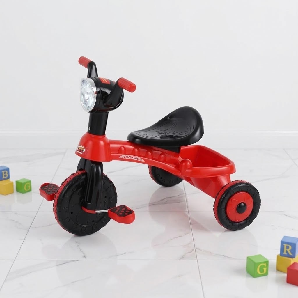 WhatsApp Image 2026-09-11 at 9.05.16 AM Road Master Tricycle Red & Black Music and Light For Baby Bike - Image 1