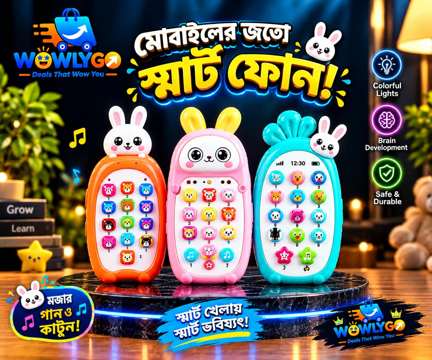 WhatsApp Image 2026-09-21 at 8.24.23 PM Smartphone Musical Toy Mobile Phone Toy Kid's Early Education Learning baby phone - Image 1