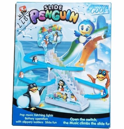Penguin Race Slide Race Track With Flashing Rhythmic Music & Light.